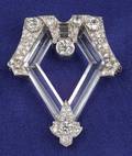 Art Deco Platinum Rock Crystal and Diamond Brooch