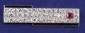 Art Deco Platinum Diamond Ruby and Onyx Brooch
