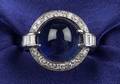 Art Deco Platinum Sapphire and Diamond Ring