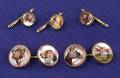 Gentlemans 14kt Gold and Reverse Crystal Cuff Links Marcus  Co