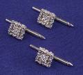 Set of Three 18kt White Gold and Diamond Shirt Studs