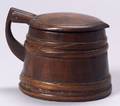 Small Covered Wooden Flagon