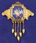 Antique 14kt Gold Micromosaic PendantBrooch