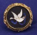 Antique 14kt Gold Pietra Dura Pin