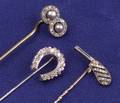 Three Antique Diamond Stickpins