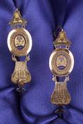 Antique 18kt Gold and Enamel Poissarde Earrings