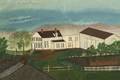 American School 19th Century Naive Portrait of a Greek Revival House