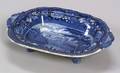 Blue Transfer Decorated Staffordshire Pottery Vegetable Dish