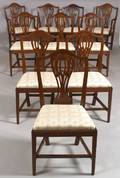 Assembled Set of Eight Federal Side Chairs and Two Armchairs