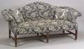 Chippendale Mahogany Upholstered Camelback Sofa