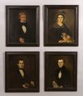 Susan Paine Rhode Island 17921862 Four Family Portraits of the Oldridge Family 1839 Oil on wood panels inscribed on verso Pain