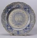 Blue Transfer Decorated Staffordshire Pottery AntiSlavery Plate
