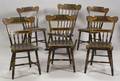 Set of Five Stencil Decorated Windsor Side Chairs with a Matching Armless Rocker