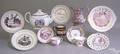 Pink luster Staffordshire tableware