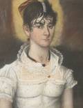 Possibly the Work of James Martin British ac in America 17941820 Portrait of a Woman Wearing a White Dress