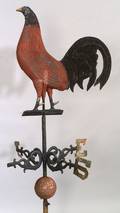 Painted Molded Zinc and Copper Gamecock Weather Vane
