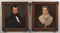 American School 19th Century Pair of Portraits 183040 Unsigned Oils on canvas of Joseph Dixon West and his wife a the seated M