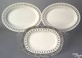Pair of oval creamware reticulated trays
