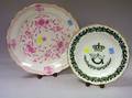 Meissen Magenta Floral Decorated Porcelain Charger and Meissen Commemorative 18091909 Porcelain Plate