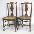 Pair of English oak side chairs