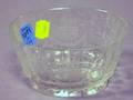 Small European Colorless Cut and Etched Glass Footed Bowl