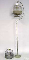 Victorian wire and iron birdcage with stand