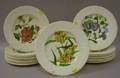 Set of Sixteen Royal Cauldon Handpainted and Floral Transfer Decorated Ceramic Dinner Plates