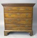 New England Chippendale cherry chest on chest top