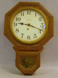 E Ingraham Pressed Oak Wall Clock