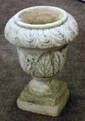 Carved White Marble Garden Urn