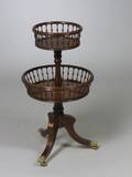 Georgianstyle Brass Inlaid Rosewood Grained and Mahogany TwoTier SpindleSided Stand