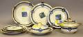 Fiftyseven Piece Limoges Art Deco Gilt and Floral Transfer Decorated Porcelain Partial Dinner Service