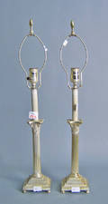 Pair of electric Sheffield candelabra