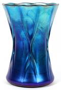 L C TIFFANY BLUE FAVRILE GLASS VASE C 1919