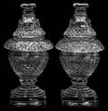 021071 WATERFORD CRYSTAL COVERED COMPOTES 19TH C