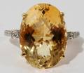 021119 1180CT CITRINE  50CT DIAMOND TW RING