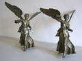 Pair of French bronze Lady Liberty architectural elements early 19th c