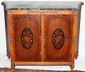021083 FRENCH STYLE MAHOGANY CABINET WITH MARBLE TOP