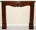 021082 FRENCH LOUIS XV STYLE WALNUT FIREPLACE SURROUND