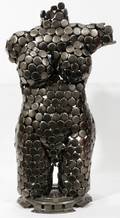021101 METAL SCULPTURE NUDE TORSO
