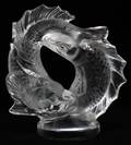 LALIQUE DEUX POISSONS GLASS SCULPTURE