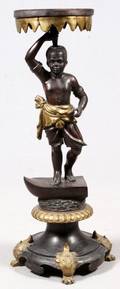 BRONZE BLACKAMOOR PLANT STAND LATER 20TH C