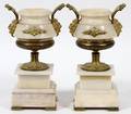 FRENCH ONYX MANTEL URNS 19TH C