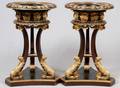 VENETIAN CARVED WOOD PLANTER STANDS PAIR