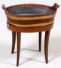 MAHOGANY WINE COOLER W BRASS BANDING EARLY 19TH C