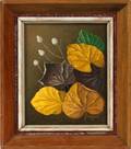 FREDERICK PAPSDORF OIL PAINTING DRIED LEAVES  SEA