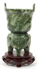 CHINESE CARVED SERPENTINE KORO