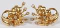 14KT YELLOW GOLD  DIAMONDS EARRINGS PAIR