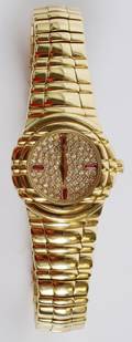 PIAGET 18KT YELLOW GOLD DIAMOND  RUBY WRISTWATCH
