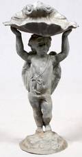 LEAD CUPID FIGURAL BIRD BATH